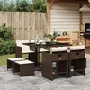 Image de vidaXL Ensemble à Manger de Jardin et Coussins 9 pcs, Chaises à Manger avec Accoudoirs, Ensemble de Meubles avec Table, 3211137