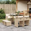 Image de vidaXL Ensemble à Manger de Jardin et Coussins 9 pcs, Chaises à Manger avec Accoudoirs, Ensemble de Meubles avec Table, 3211138