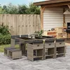 Image de vidaXL Ensemble à Manger de Jardin avec Coussins 11pcs, Chaises à Manger avec Accoudoirs, Ensemble de Meubles avec Table, 3211148