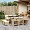 Image de vidaXL Ensemble à Manger de Jardin avec Coussins 11 pcs, Chaises et Table de Patio, Meubles de Terrasse, Moderne, Beige 3211150