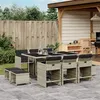 Image de vidaXL 11-delige Tuinset met kussens poly rattan lichtgrijs3211151