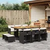 Image de vidaXL 11-delige Tuinset met kussens poly rattan zwart3211155