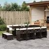 Image de vidaXL Ensemble à Manger de Jardin avec Coussins 13 pcs, Table et Chaises à Dossier Rabattable, Meubles d'Extérieur Patio 3211161