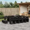 Image de vidaXL Ensemble à Manger de Jardin Coussins 15 pcs, Chaises à Manger avec Accoudoirs, Ensemble de Meubles avec Table, 3211171