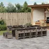 Image de vidaXL Ensemble à Manger de Jardin Coussins 15 pcs, Chaises à Manger avec Accoudoirs, Ensemble de Meubles avec Table, 3211172