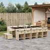 Image de vidaXL Ensemble à Manger de Jardin et Coussins 15 pcs, Chaises à Manger avec Accoudoirs, Ensemble de Meubles avec Table, 3211174