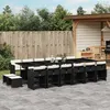 Image de vidaXL Ensemble à Manger de Jardin Coussins 17 pcs, Chaises à Manger avec Accoudoirs, Ensemble de Meubles avec Table, 3211182