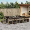 Image de vidaXL Ensemble à Manger de Jardin et Coussins 17 pcs, Chaises à Manger avec Accoudoirs, Ensemble de Meubles avec Table, 3211184