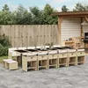 Image de vidaXL Ensemble à Manger de Jardin et Coussins 17 pcs, Chaises à Manger avec Accoudoirs, Ensemble de Meubles avec Table, 3211186