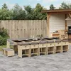 Image de vidaXL 17-delige Tuinset met kussens poly rattan gemengd beige3211188