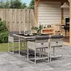 Image de vidaXL 5-delige Tuinset met kussens poly rattan lichtgrijs3211259