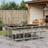 Image de vidaXL 9-delige Tuinset met kussens poly rattan lichtgrijs3211283