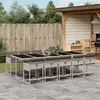 Image de vidaXL 11-delige Tuinset met kussens poly rattan lichtgrijs3211295