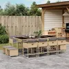 Image de vidaXL Ensemble à Manger de Jardin avec Coussins 13 pcs, Table et Chaises à Dossier Rabattable, Meubles d'Extérieur Patio 3211344