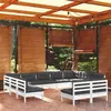 Image de vidaXL Bois de Pin Massif Salon de Jardin 11 pcs avec Coussins Mobilier de Patio Meubles d'Extérieur Mobilier de Jardin 3097212