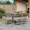 Image de vidaXL 9-delige Tuinset met kussens poly rattan lichtgrijs3211379
