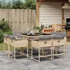 Image de vidaXL Ensemble à Manger de Jardin avec Coussins 9 pcs, Table et Chaises à Dossier Rabattable, Meubles d'Extérieur Patio 3211380