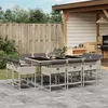 Image de vidaXL 11-delige Tuinset met kussens poly rattan lichtgrijs3211391