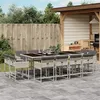 Image de vidaXL 13-delige Tuinset met kussens poly rattan lichtgrijs3211403