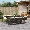 Image de vidaXL Ensemble à manger de jardin et coussins 9 pcs marron poly rotin 3211461