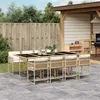 Image de vidaXL Ensemble à manger de jardin et coussins 9 pcs beige Poly rotin 3211462