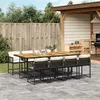 Image de vidaXL Ensemble à manger de jardin 9pcs coussins noir résine tressée 3211467