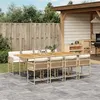 Image de vidaXL Ensemble à Manger de Jardin avec Coussins 9 pcs, Table et Chaises à Dossier Rabattable, Meubles d'Extérieur Patio Terrasse, Moderne, Beige Résine Tressée