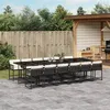 Image de vidaXL Ensemble à Manger de Jardin avec Coussins 13 pcs, Table et Chaises à Dossier Rabattable, Meubles d'Extérieur Patio 3211482
