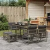 Image de vidaXL Ensemble à Manger de Jardin avec Coussins 9 pcs, Table et Chaises à Dossier Rabattable, Meubles d'Extérieur Patio 3211496