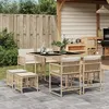Image de vidaXL Ensemble à Manger de Jardin avec Coussins 9 pcs, Table et Chaises à Dossier Rabattable, Meubles d'Extérieur Patio 3211498
