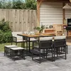 Image de vidaXL Ensemble à Manger de Jardin avec Coussins 9 pcs, Table et Chaises à Dossier Rabattable, Meubles d'Extérieur Patio 3211503