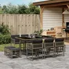 Image de vidaXL Ensemble à Manger de Jardin avec Coussins 11 pcs, Table et Chaises à Dossier Rabattable, Meubles d'Extérieur Patio 3211508
