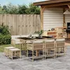 Image de vidaXL Ensemble à Manger de Jardin avec Coussins 11 pcs, Table et Chaises à Dossier Rabattable, Meubles d'Extérieur Patio 3211510