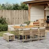 Image de vidaXL 11-delige Tuinset met kussens poly rattan beige3211516