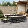 Image de vidaXL Ensemble à manger de jardin 13 pcs coussins noir résine tressée 3211518