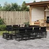 Image de vidaXL Ensemble à manger de jardin 13 pcs coussins noir résine tressée 3211519