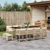 Image de vidaXL Ensemble à manger de jardin et coussins 13 pcs beige 3211522