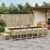 Image de vidaXL Ensemble à Manger de Jardin avec Coussins 17 pcs, Table et Chaises à Dossier Rabattable, Meubles d'Extérieur Patio 3211546