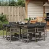 Image de vidaXL Ensemble à Manger de Jardin avec Coussins 9 pcs, Table et Chaises à Dossier Rabattable, Meubles d'Extérieur Patio 3211556