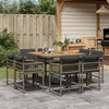 Image de vidaXL 9-delige Tuinset met kussens poly rattan grijs3211562