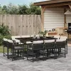 Image de vidaXL Ensemble à Manger de Jardin avec Coussins 11 pcs, Table et Chaises à Dossier Rabattable, Meubles d'Extérieur Patio 3211566