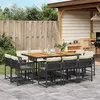 Image de vidaXL Ensemble à Manger de Jardin avec Coussins 11 pcs, Table et Chaises à Dossier Rabattable, Meubles d'Extérieur Patio 3211575