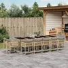 Image de vidaXL Salon de Jardin avec Coussins 13 pcs, Canapés de Terrasse, Ensemble de Meubles de Patio, Mobilier d'Extérieur, Noir 3256826