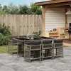 Image de vidaXL Ensemble à manger de jardin et coussins 7 pcs gris rotin 3211628