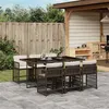 Image de vidaXL Ensemble à manger de jardin et coussins 7 pcs marron rotin 3211629