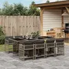 Image de vidaXL Ensemble à manger de jardin 9 pcs avec coussins Gris 3211640