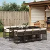 Image de vidaXL Ensemble à manger de jardin et coussins 9 pcs marron poly rotin 3211641