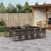Image de vidaXL Ensemble à manger de jardin 11pcs avec coussins gris poly rotin 3211652