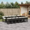 Image de vidaXL Ensemble à Manger de Jardin avec Coussins 13 pcs, Table et Chaises à Dossier Rabattable, Meubles d'Extérieur Patio 3211662