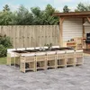 Image de Salon de jardin GENERIQUE resine tressee 3 personnes 13 pieces 38 x 38 cm beige